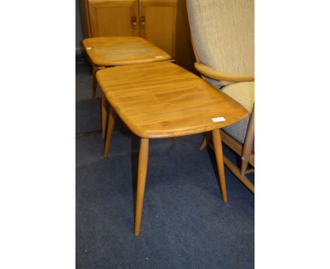 Pair of Ercol Elm Topped Side Tables 