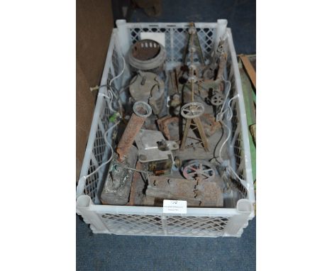 Box Containing Playworn Steam Engine Models  