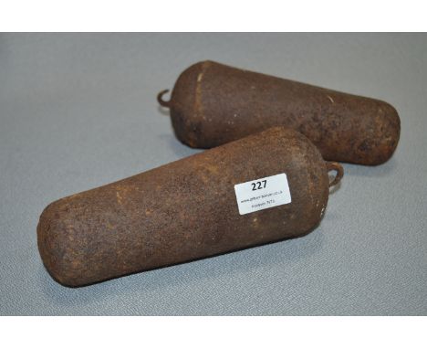 Pair of Cast Iron Grandfather Clock Weights 