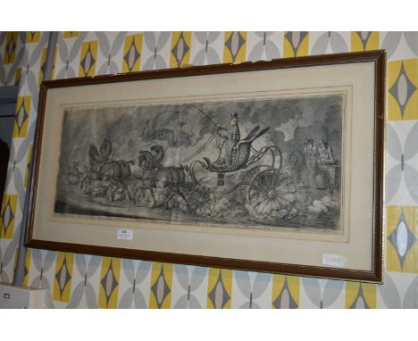 Framed Georgian Engraving Print - Why Drive a Plankton and Two circa 1807 