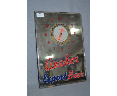 Hull Brewery Company Mirrored Wall Clock - Anchor Export Beer 