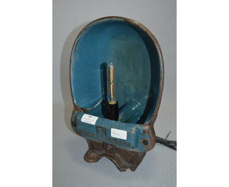 Enameled Cast Iron Feeder Trough Upcycled Electric Lamp 