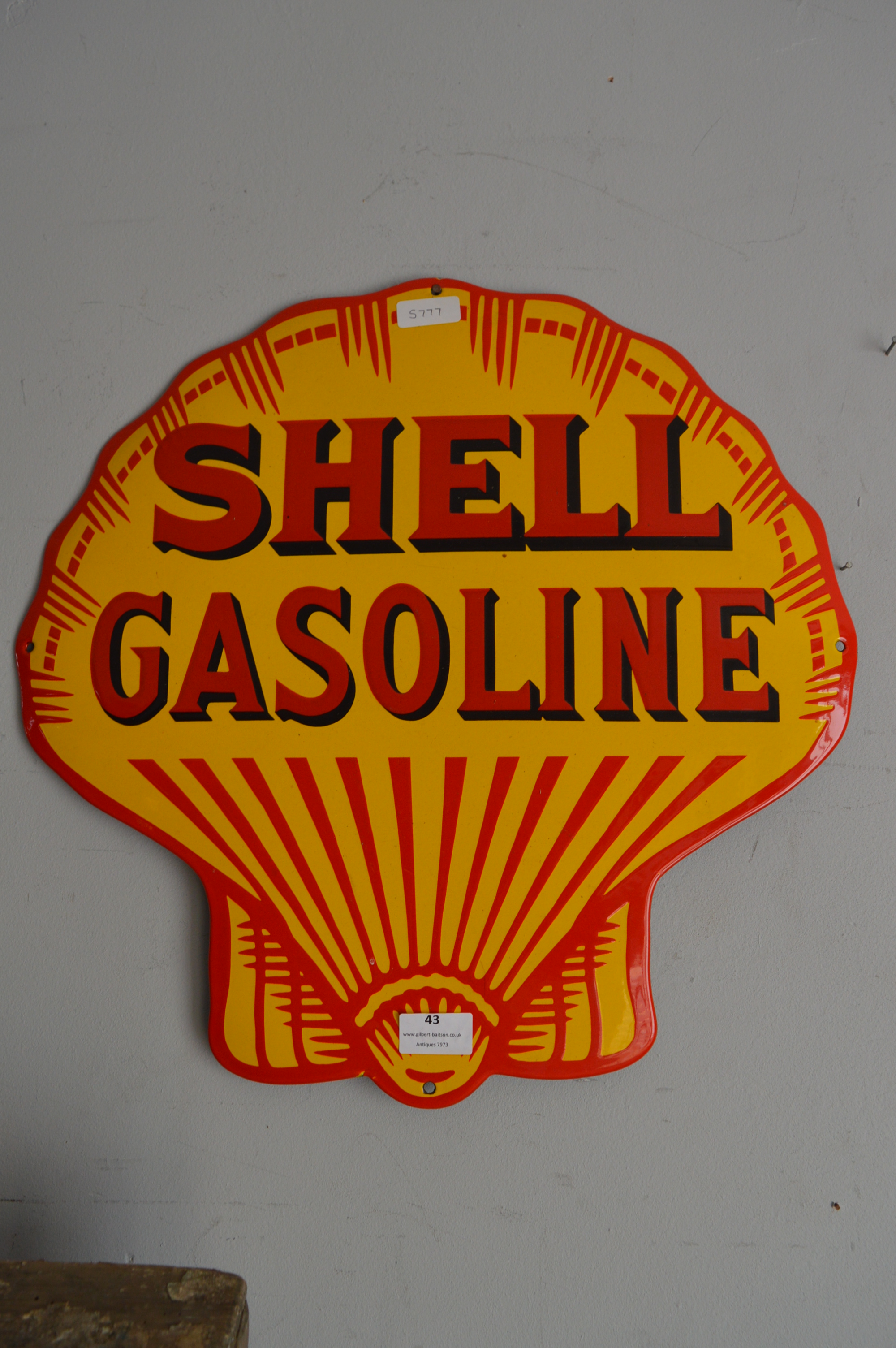 Reproduction Enameled Metal Sign - Shell Gasoline