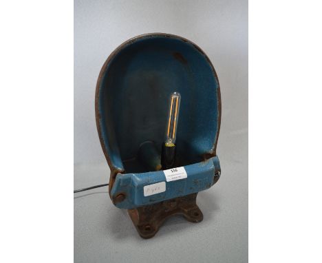 Enameled Cast Iron Wall Mounted Feeding Trough Upcycled Lamp 