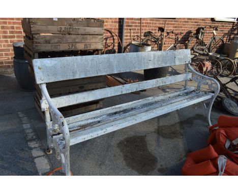 Victorian Garden Bench on Decorative Cast Iron Supports (6ft Long)