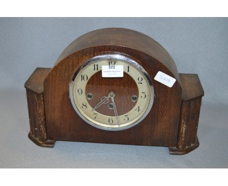 Oak Cased Mantel Clock with Westminster Chimes 
