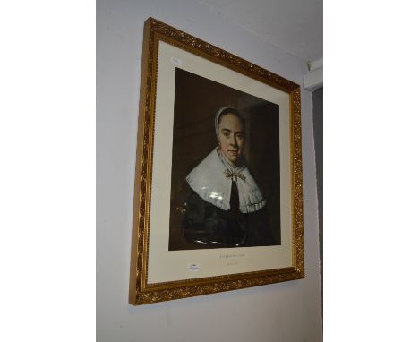Gilt Framed Print - Portrait of a Lady by Frans Hals 