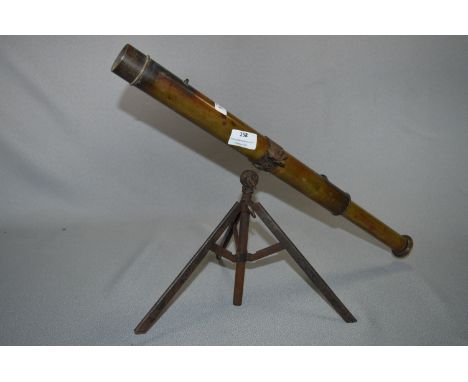 Negretti &amp; Zambra of London Two Section Brass Telescope with Tripod 