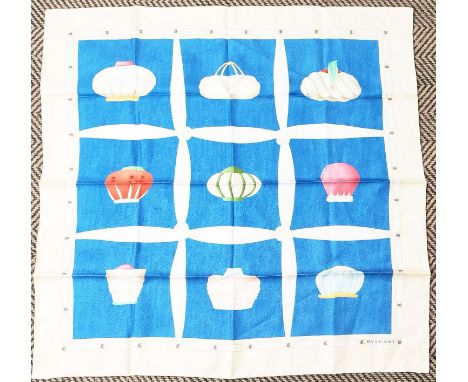 BULGARI 'TURBAN' SILK SCARF, designed by Davide Pizzigoni, 86cm. 