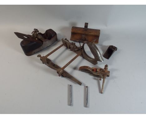 A Tray of Vintage Tools to include Moulding Planes, Miniature Plane, Marples Plane Etc