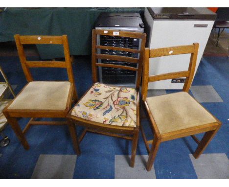 A Pair and One Single Ladder Back Side  Chairs