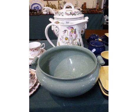 A Large Portmeirion Botanic Garden Soup Tureen and Ladle, Large Portmeirion Botanic Garden Jug and a Wedgwood Bowl