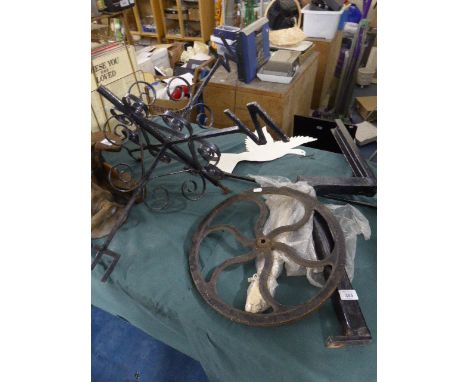 A Wrought Iron Weather Vane With Dove of Peace Motif