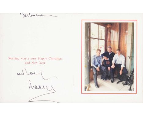 Royal interest; King Charles III then HRH Prince Charles signed Christmas card, to Barbara (Barbara Rich), with a photograph 