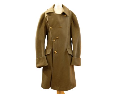 A Second World War RASC officer's greatcoat, its label dated 1939 and inscribed 2nd Lt Wm Marshall