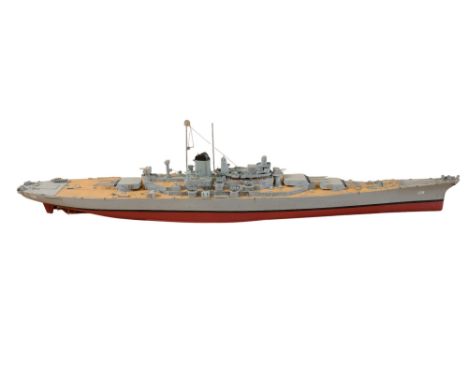 A large assembled plastic scale model kit  of the battleship USS Salem (CA-139), 135 cm