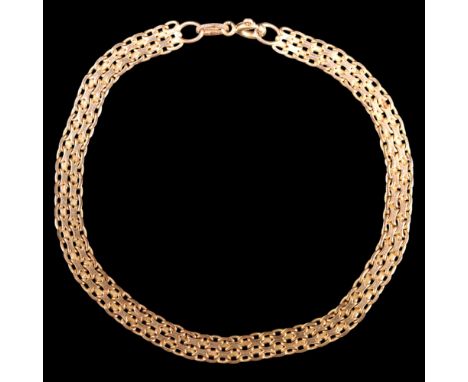 A vintage Italian 9 ct gold ribbon bracelet, 16 cm, 3.3 g 