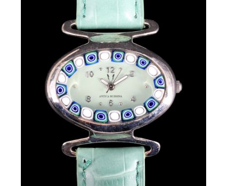An Antica Murrina Venetian wristwatch, having a Murano cane glass bezel, boxed as-new