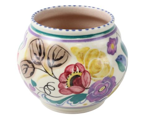 A Poole Pottery hand-painted vase, circa mid 20th Century, height 9 cm