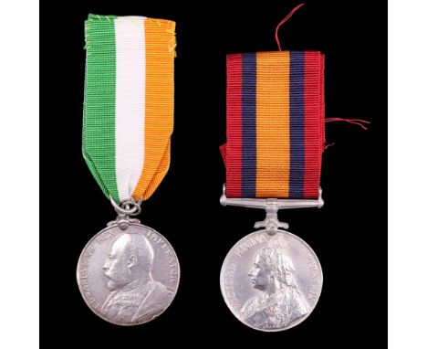 A Queens South Africa medal to 4303, Trpr R Ainley, 14th Hussars, together with A Kings South Africa medal to 5314, Pte W Mor