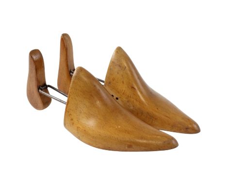 A pair of vintage ladies' wooden shoe trees,  25 cm x 9 cm