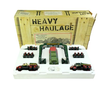 A boxed Corgi 1:50 scale Eddie Stobart Limited Scammell Contractor x 2, Girder Trailer, Bogies &amp; Sheeted Load diecast hea