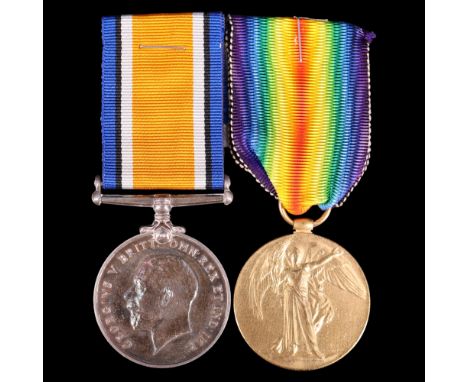 British War and Victory medals to 32704 Pte, R Dawson, Border Regiment 