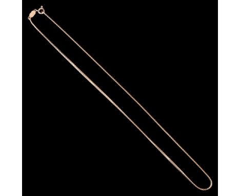 A vintage 9 ct gold box-link neck chain, 44 cm, 6 g