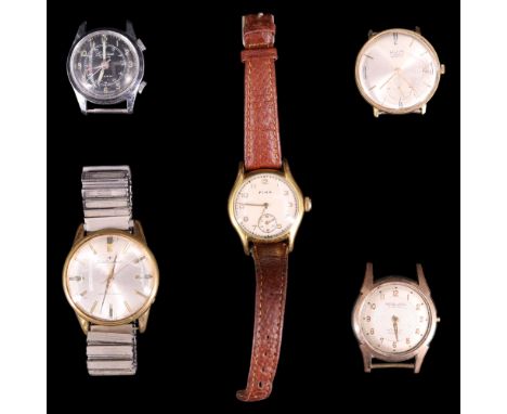 A 1960s Seiko Sportsmatic and other vintage wristwatches, (a/f)