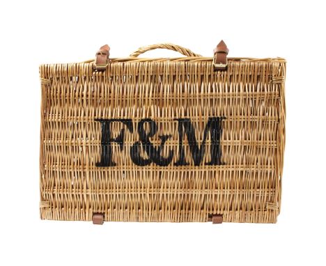 A Fortnum &amp; Mason wicker hamper, 52 cm x 23 cm x 34 cm