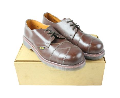 A pair of vintage gentlemen's Dr Martens safety brown leather shoes, size 9, in original box numbered 6612