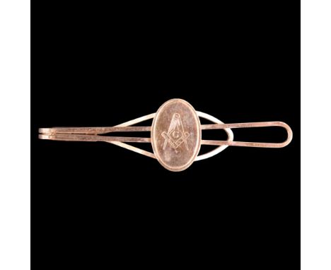  A 9 ct gold Masonic tie clip, 63 mm, 5.4 g
