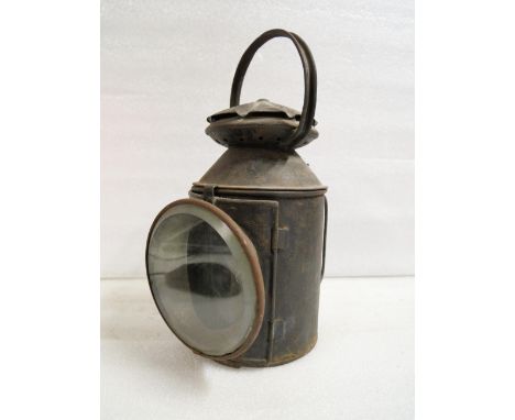 A London and South Western Railway three-aspect hand lamp stamped 1896