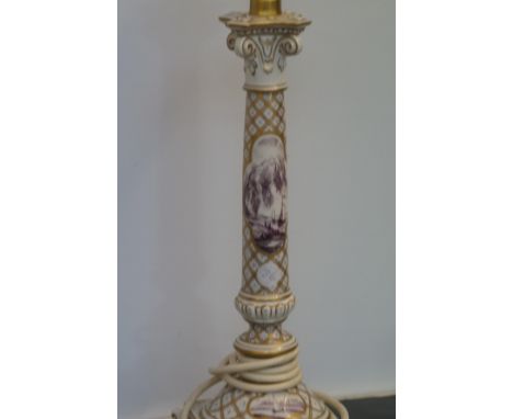 Hand painted Dresden table lamp 