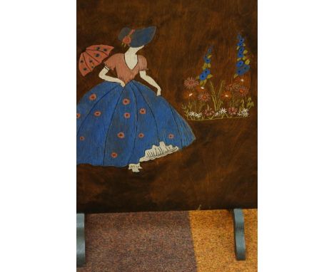 Early 20th century wooden fire screen