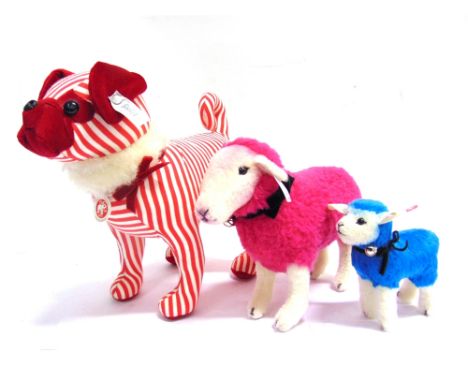 THREE STEIFF COLLECTOR'S SOFT TOYS  comprising a pug 'Mops' (EAN 035876), limited edition 107/750, with certificate of authen