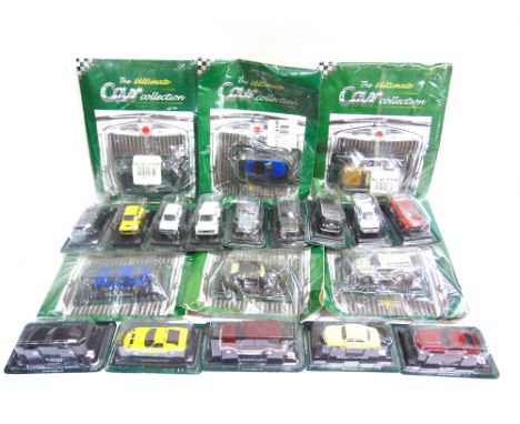 TWENTY 1/43 SCALE DEL PRADO 'ULTIMATE CAR COLLECTION' DIECAST MODEL CARS  each mint or near mint and in unopened bubble-packa