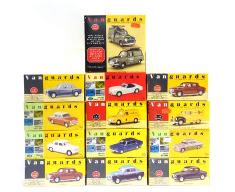 THIRTEEN 1/43 SCALE VANGUARDS DIECAST MODEL CARS &amp; LIGHT COMMERCIAL VEHICLES  including a Post Office Telephone Service V