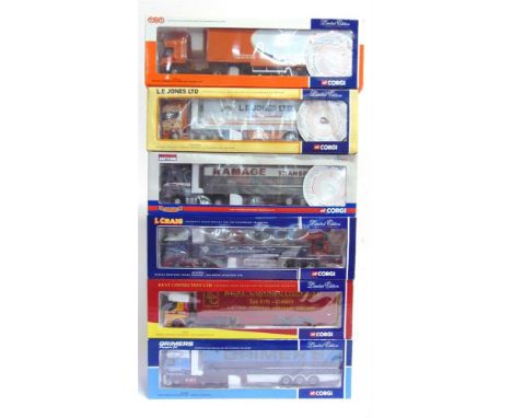 SIX CORGI DIECAST MODEL MODERN LORRIES each boxed (boxes damp-marked; Ramage box scarred).