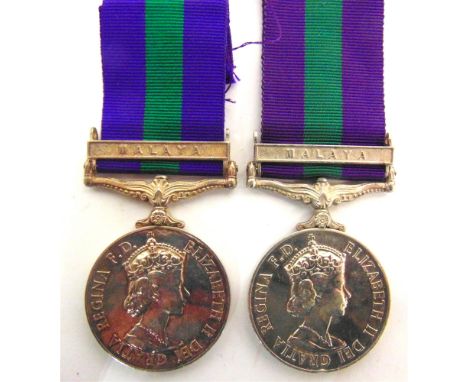 TWO GENERAL SERVICE MEDALS 1918-62 TO TWO BROTHERS  comprising a General Service Medal 1918-62 to Private J.M. Hailes, Somers