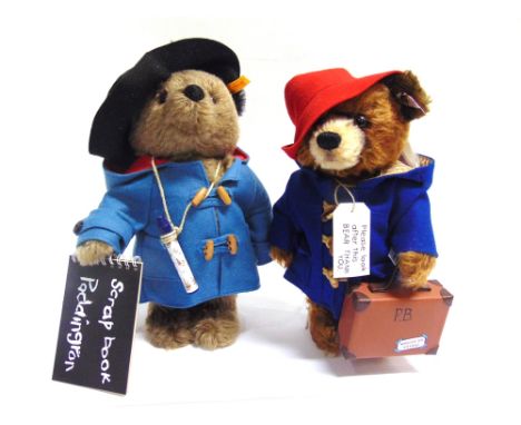 TWO STEIFF PADDINGTON BEARS  including one (EAN 664632), limited edition 978/2000, with certificate of authenticity, the larg