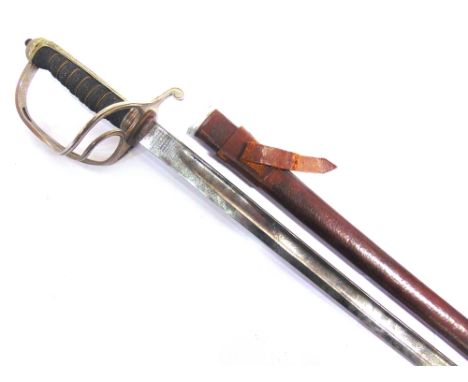 A BRITISH 1821/1845 PATTERN ROYAL ARTILLERY OFFICER'S SWORD, BY J. DANIELS &amp; CO., WOOLWICH the 35 inch (89cm) slightly cu