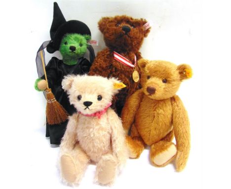 FOUR STEIFF COLLECTOR'S TEDDY BEARS  comprising 'Wicked Witch of the West' (EAN 682407), limited edition 1001/1939, with cert