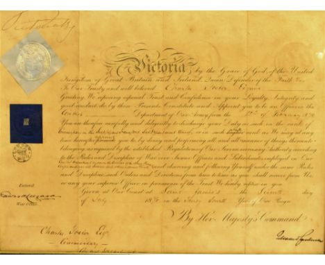 DOCUMENTS - VICTORIA (QUEEN OF GREAT BRITAIN &amp; IRELAND, 1819-1901).  A pre-printed commission, 7th July 1870, with manusc