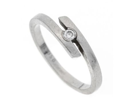 Solitär-Ring Platin 950/000 mit einem Brillanten 0,07 ct W/SI (Stein lose), RG 59, 5,3 g