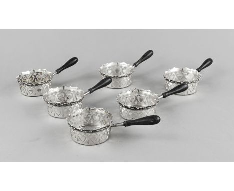 Sechs Ragout-Pfännchen, USA, 1. H. 20. Jh., MZ: R. Wallace &amp; Sons, Mfg. Co., Wallingford, Connecticut, Sterlingsilber 925