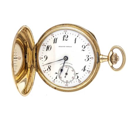 Gruen Chronometer Herrentaschenuhr Sprungdeckel, GG 585/000, im Gehäuse bezeichnet Conrad Felsing Berlin (Hofuhrmacher), Gehä