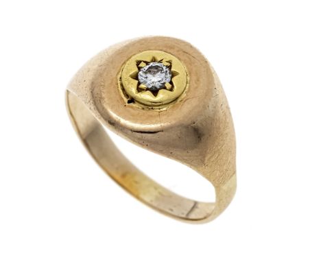 Brillant-Ring GG 333/000 ungest., gepr., mit einem Brillanten 0,12 ct W/SI, RG 58, 5,3 g