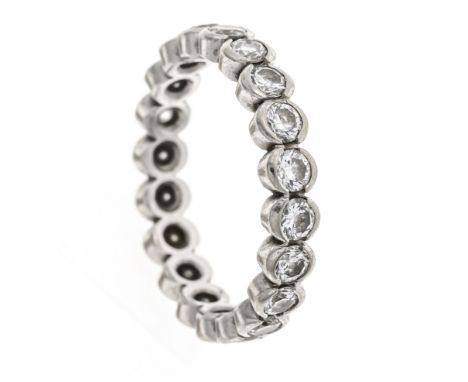 Memory-Brillant-Ring WG 585/000 mit 20 Brillanten, zus. 1,3 ct W/SI, RG 52, 3,0 g