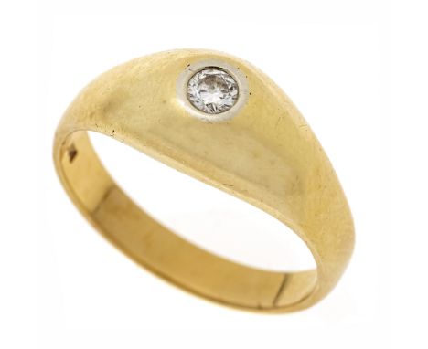 Brillant-Solitär-Ring GG 750/000 mit einem Brillanten 0,20 ct W/SI, RG 63, 9,0 g